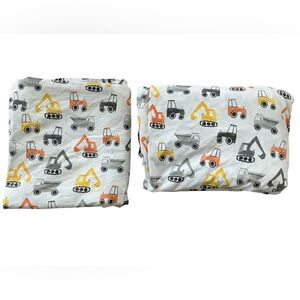 Pottery Barn Kids Parker Construction 100% Organic Cotton Sheet Set Full Size